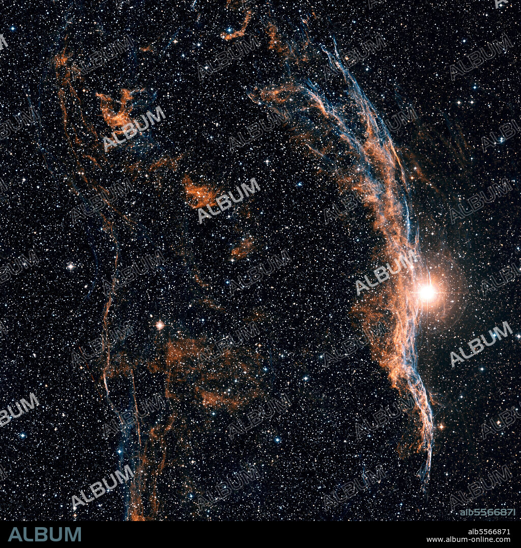The Witch's Broom Nebula (NGC 6960), and part of the Veil Nebula is a supernova remnant located in the constellation Cygnus.