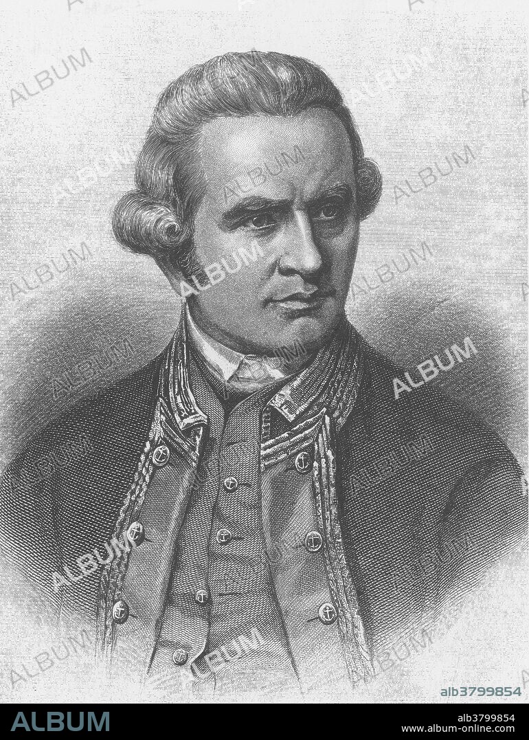 Captain James Cook (November 7, 1728 - February 14, 1779) was an English explorer, navigator and cartographer in the Royal Navy. He mapped lands from New Zealand to Hawaii in the Pacific Ocean in greater detail and on a scale not previously achieved. He surveyed and named features, and recorded islands and coastlines on European maps for the first time. He displayed a combination of seamanship, superior surveying and cartographic skills, physical courage and an ability to lead men in adverse conditions. In 1779 he was attacked and killed by the natives in Hawaii. Originally regarded as a god by the natives, his heart was divided between tribal chiefs and eaten. His hands were stuffed with salt to preserve them and many of his bones were placed around the island, given to other significant tribal chiefs. His remains were then returned to his crew in dignified fashion, with a cloak of white and black feathers, where they were placed in a small coffin and buried at sea.
