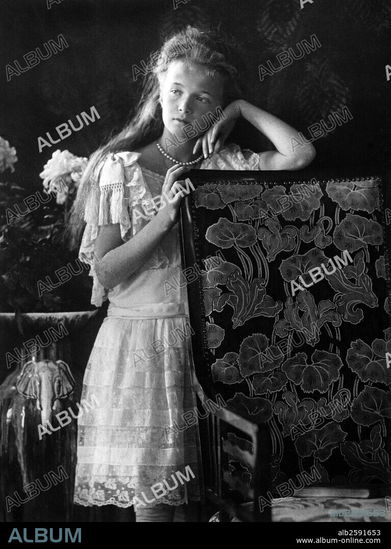 Grand Duchess Anastasia Nikolaevna of Russia  (June 18 1901 – July 17, 1918) youngest daughter of Tsar Nicholas II, the last sovereign of Imperial Russia, and his wife, Tsarina Alexandra Fyodorovna.