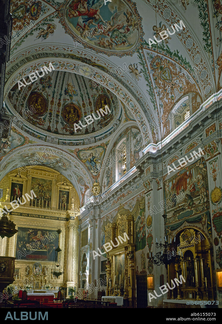 LEONARDO FIGUEROA (1650-1730). INTERIOR DE LA IGLESIA 1675. CONSAGRADA EN 1698. ARQUITECTURA BARROCA ANDALUZA.