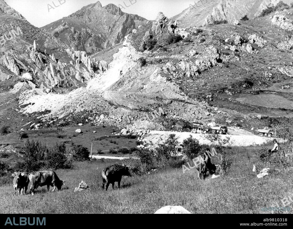 Junio 1982. Paisaje del puerto de Pajares (Asturias).