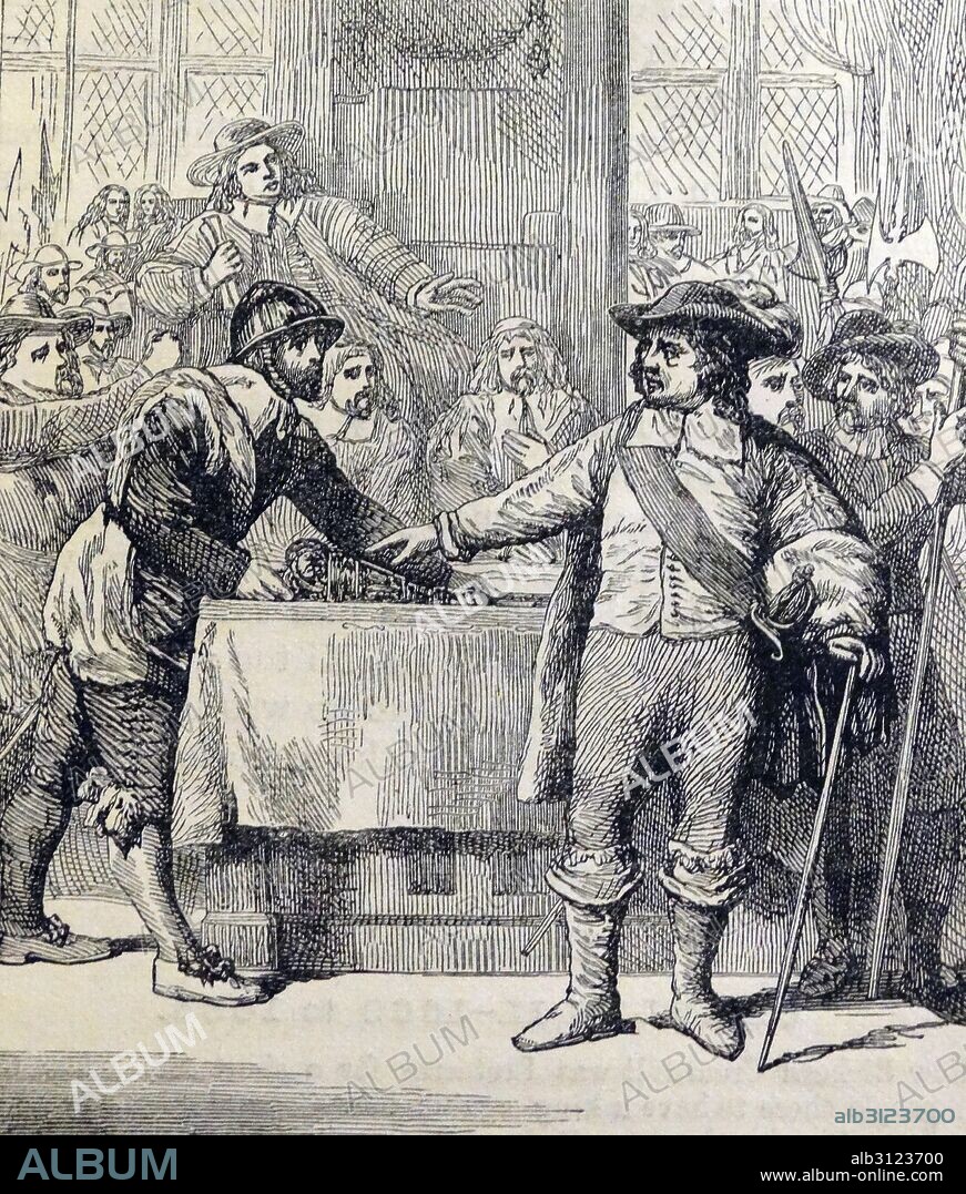 Oliver Cromwell (1599 – 1658) dismissed the Rump Parliament of England on 20 April 1653, by force. Cromwell was English military and political leader and later Lord Protector of the Commonwealth of England, Scotland and Ireland.