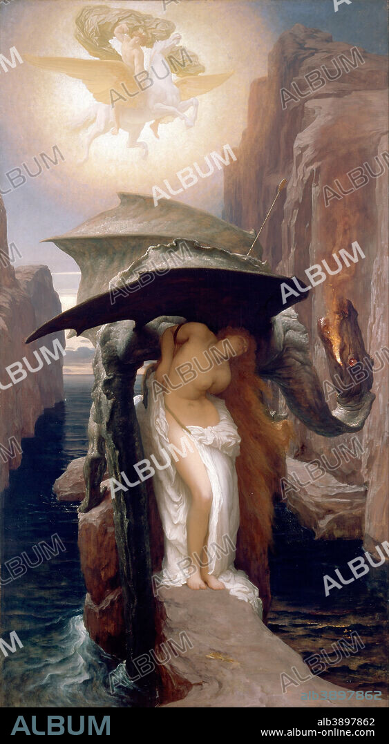 1ST BARON LEIGHTON FREDERIC LEIGHTON. Perseus and Andromeda. Date/Period: 1891. Painting. Oil on canvas. Height: 2,350 mm (92.51 in); Width: 1,292 mm (50.86 in).