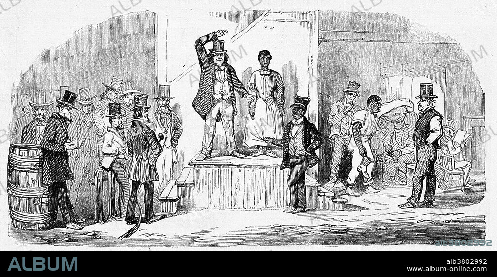 A slave auction in Richmond, Virginia. This illustration was published in the Illustrated London News, September 27, 1856, page 315.