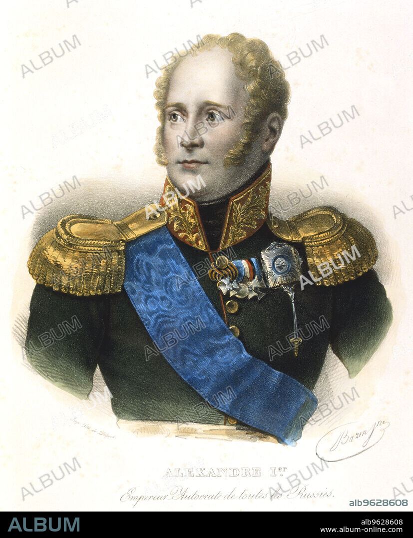 Alexander I, Tsar of Russia, c1801-1825. Alexander (1777-1825) ascended to the throne after the murder of his father, Paul I. He was initially a liberal and a reformer, but as his reign progressed Alexander became increasingly autocratic in both his domestic and foreign policies. The defeat of Napoleon's invasion of Russia in 1812 left Alexander one of the most powerful leaders in Europe. After his death in 1825, rumours persisted that he was in fact not dead at all but had fled to Siberia to become a hermit. In 1926 the Soviet authorities opened his tomb in an attempt to solve the mystery, only to find it empty.