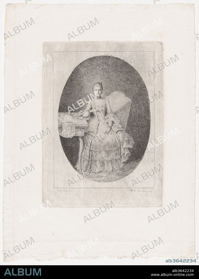 Portrait of Marguerite Le Comte. Artist: Claude Henri Watelet (French, Paris 1718-1786 Paris); After Étienne de Lavallée-Poussin (French, Rouen 1733-1793 Paris). Dimensions: Sheet: 10 11/16 × 8 1/4 in. (27.2 × 20.9 cm)
Plate: 7 7/16 × 5 3/8 in. (18.9 × 13.7 cm). Date: 1764.