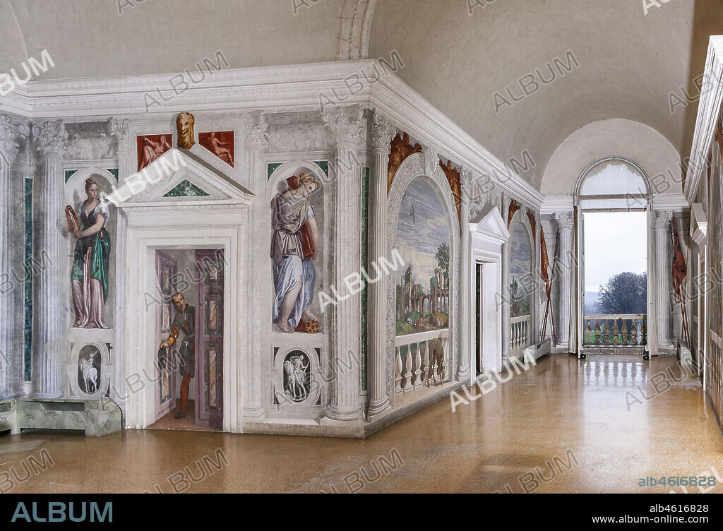 Maser, Villa Barbaro, the Crociera Room: view. Frescoes by Paolo Caliari, known as "il Veronese", 1560 - 1561.