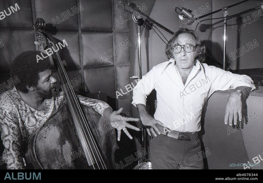 Producer Bob Shad with Buster Williams, 1972.