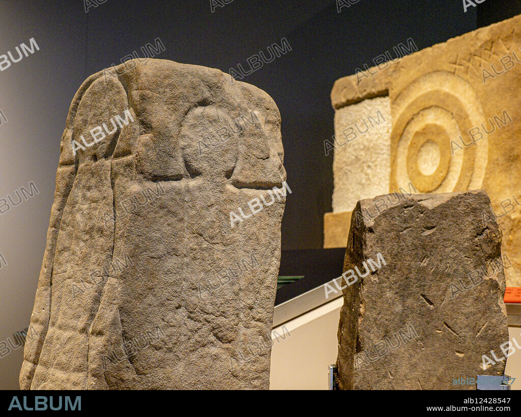 Sandstone stela, I B.C., Baldatika, Forua, Arkeologi Museoa, museum aqueologico, Bilbao, Bizkaia, Pais Vasco, Spain.