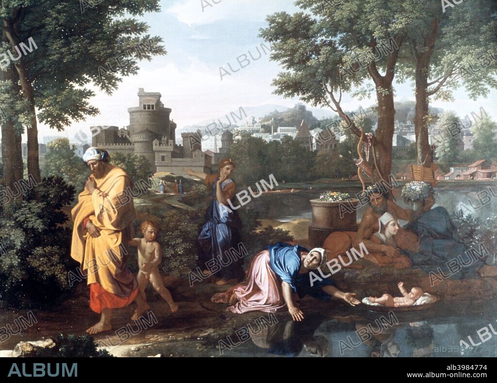 'The Exposition of Moses', 1654. Illustrates the moment in the Bible when the mother of the infant Moses entrusts her child to the River Nile, rather than see him put to death by Pharaoh's troops.