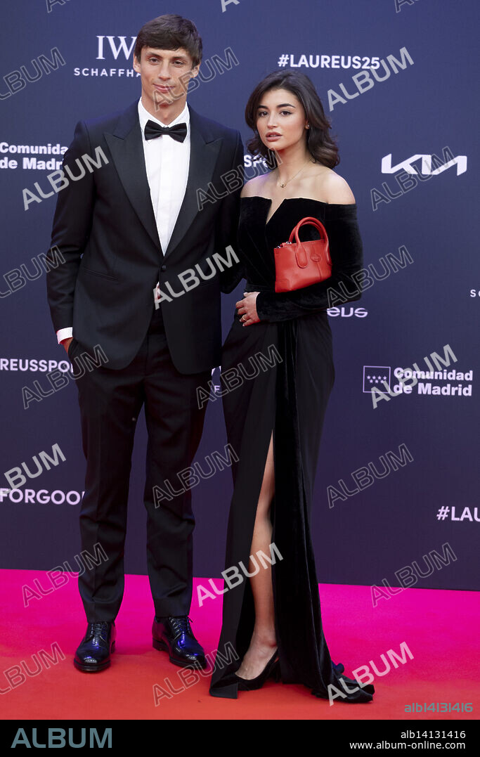 Robin Le Normand and Cassandra Cano attended 'the Laureus World Sports 2025' Photocall at Galería de Cristal on April 21, 2025 in Madrid, Spain.