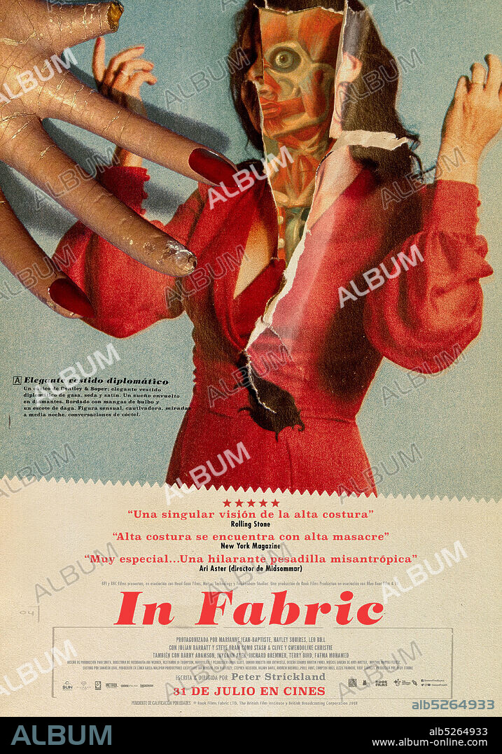 Poster of IN FABRIC, 2018, directed by PETER STRICKLAND. Copyright Rook Films / BBC Films.
