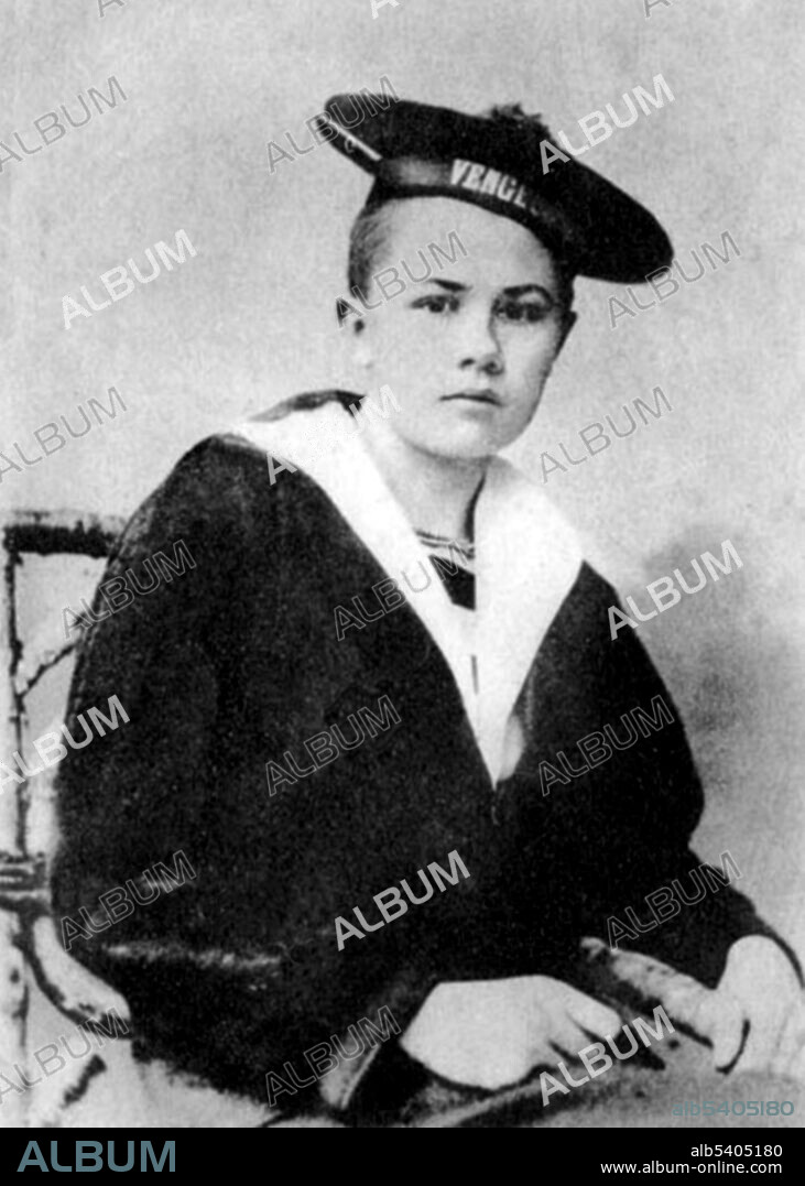 Editorial use only . Isabelle Wilhelmine Marie Eberhardt (1877-1904) was a Swiss explorer and writer. As a teenager she published short stories under a male pseudonym. She became interested in North Africa and, after an invitation from photographer Louis David, moved to Algeria in May 1897. There she dressed as a man and converted to Islam, eventually adopting the name Si Mahmoud Saadi. Her unorthodox behaviour made her an outcast to European settlers and the French administration. Eberhardt's acceptance by the Qadiriyya, an Islamic order, convinced the French administration that she was a spy or an agitator. She survived an assassination attempt shortly thereafter. In 1901 the French administration ordered her to leave Algeria, but she was allowed to return the following year after marrying her long-time partner, the Slimane Ehnni. In 1904, she was killed by a flash flood in Ain Sefra, at the age of 27. undated.