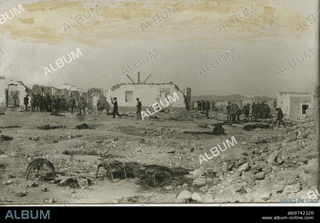 Melilla, 1921. The interior of the ?Monte Arruit? redoubt destroyed by the cannon shots of the Moors during the stay of General Navarro's column.