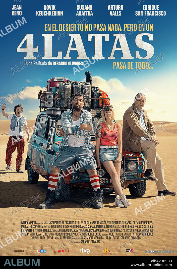 Affiche de 4 LATAS, 2019, réalisé par GERARDO OLIVARES. Copyright TVE/ Es.docu / Cruzando el desierto A.I.E. / Wanda Films.
