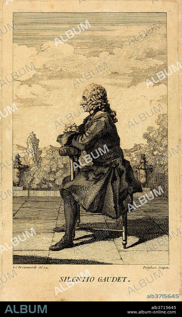 JEAN-BAPTISTE DELAFOSSE AFTER CARMONTELLE. Jean-Baptiste-François Durey de Meinières. Dated: c. 1760. Dimensions: sheet: 30.2 x 18.3 cm (11 7/8 x 7 3/16 in.). Medium: etching and engraving on laid paper.