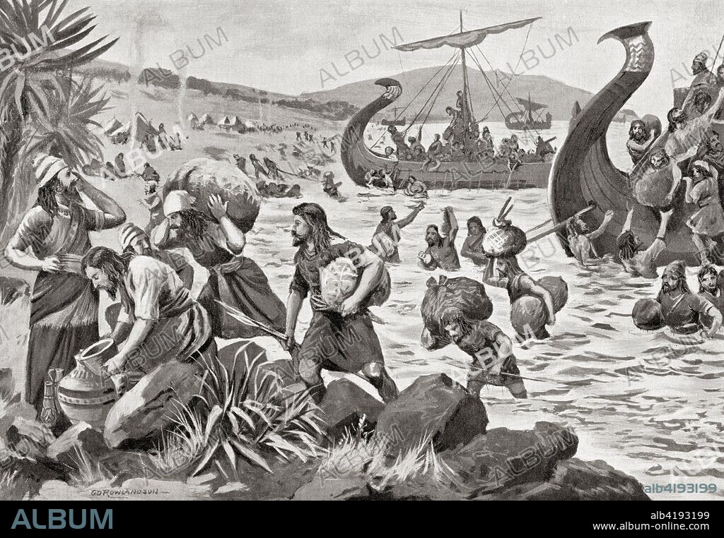 The colonization of Cyprus by the Phoenicians c. 11th century BC.  From Hutchinson's History of the Nations, published 1915.