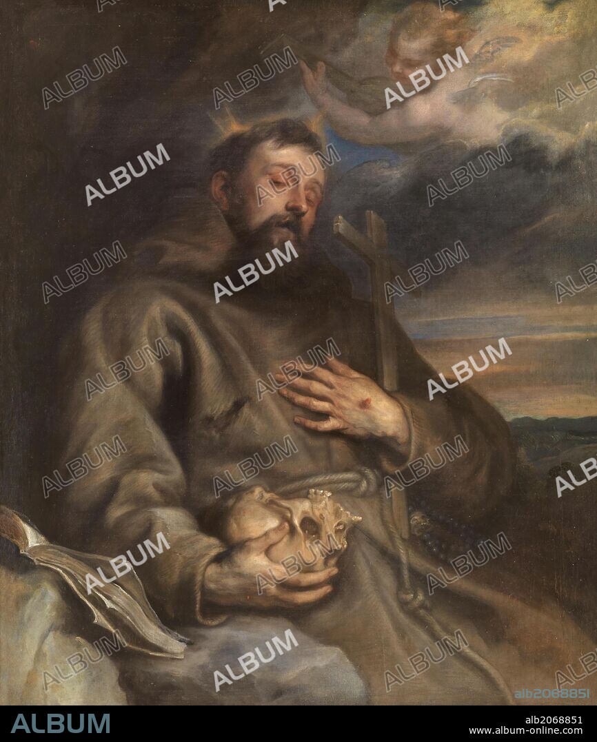 ANTON VAN DYCK. Antonio van Dyck / 'San Francisco de Asís en éxtasis', 1627-1632, Escuela Flamenca, Óleo sobre Lienzo, 123 cm x 105,5 cm, P01478.