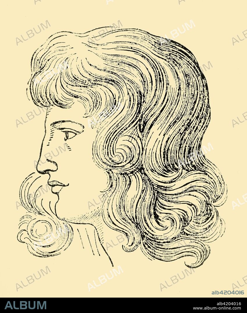 'Christiane Vulpius', (1933). Portrait of Christiane Vulpius (1765-1816),  mistress and wife of German writer Johann Wolfgang Goethe. From "Gestalten Der Weltgeschichte", a book of cigarette-card portrait miniatures of figures in world history from the last four hundred years. [Germany, 1933].
