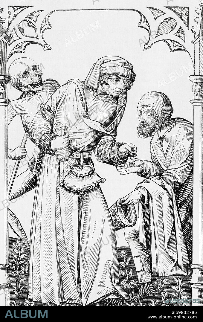 The last steps of Thomas Munzer. Thomas Müntzer, c.1489 1525. German preacher, theologian and a leader of the German peasant and plebeian uprising of 1525 commonly known as the German Peasants' War, captured after the Battle of Frankenhausen he was tortured and executed. From L'Univers Illustre, published Paris, 1859.