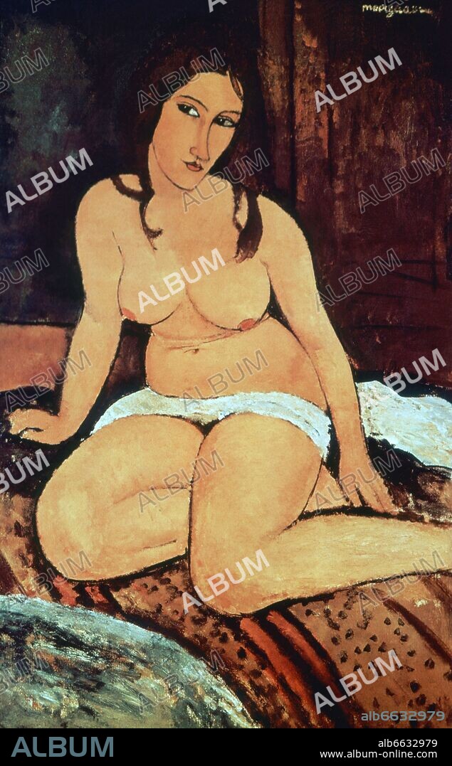 AMEDEO MODIGLIANI (1884-1920). DESNUDO SENTADO - 1917 - O/L - 73x116.