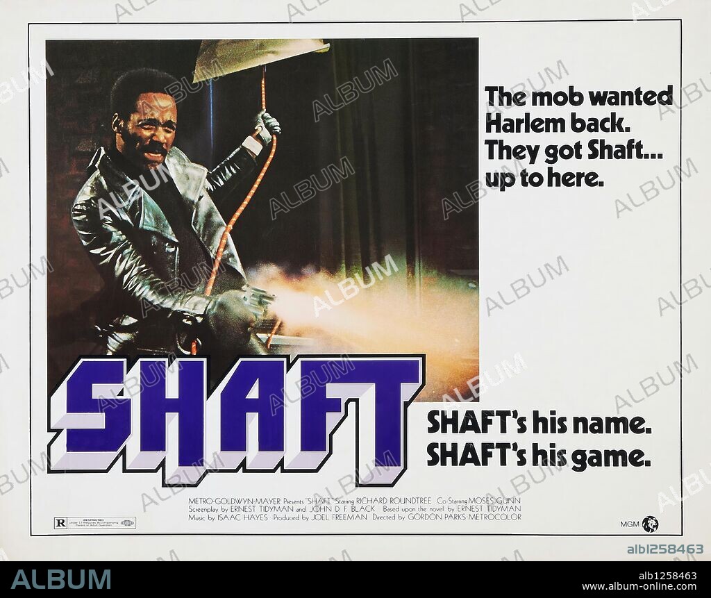 Poster of SHAFT, 1971, directed by GORDON PARKS. Copyright M.G.M.