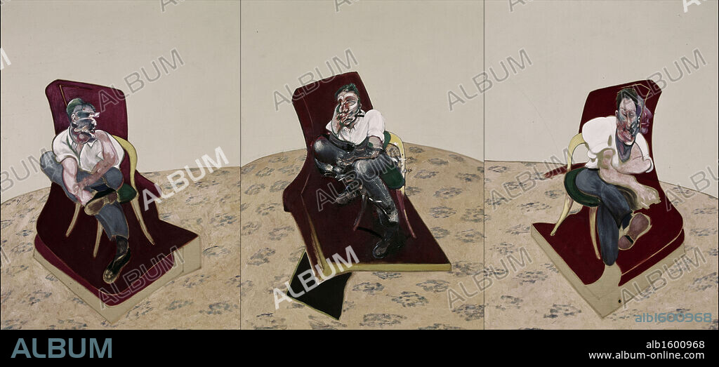 Three Studies for Portrait of Lucian Freud by Francis Bacon, 1909-1992.