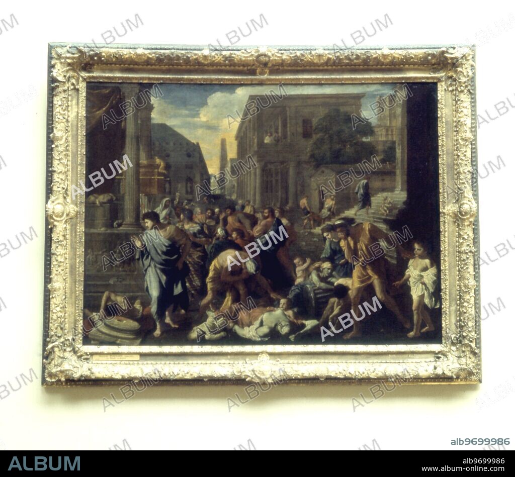 Nicolas Poussin: Peste of Ashdod - in the Louvre, Paris. The Plague of Ashdod or The Philistines Struck by the Plague. La Peste d'Asdod diot aussi Les Philistins Frappes de la Peste. Artist - Nicolas Poussin (1594-1665). ©TopFoto.