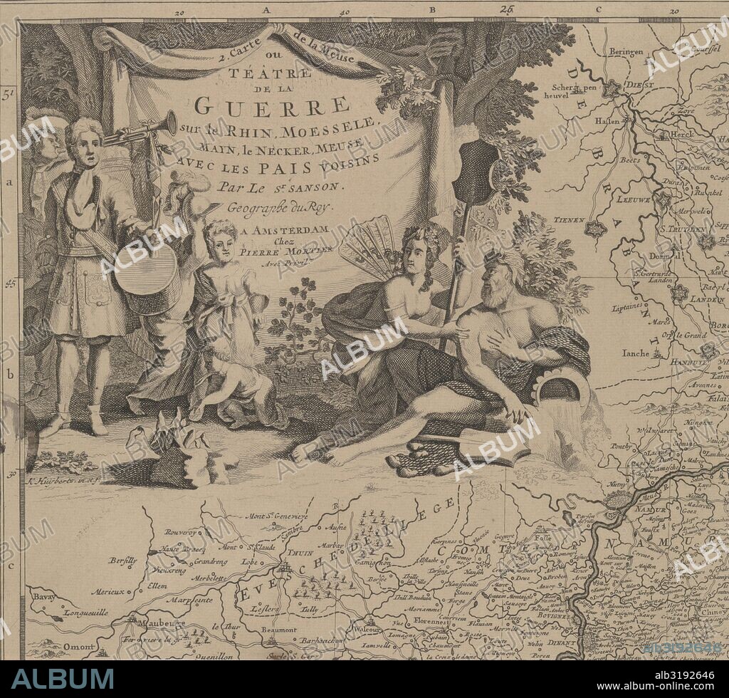 Map of the area east and south of Brussels and the county of Namur (leaf left) Belgium, Cornelis Huyberts, Sanson, Pieter Mortier, 1689 - 1712.