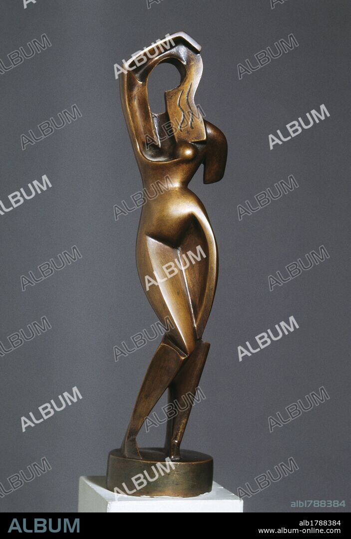 ALEKSANDER ARCHIPENKO. ARTE S. XX. UCRANIA. ARCHIPENKO, Alexander (Kiev, 1887-Nueva York, 1964). Escultor ucraniano. "MUJER PEINANDOSE" (1915). Escultura realizada en bronce. National Gallery of Art. Washington D. C. Estados Unidos.