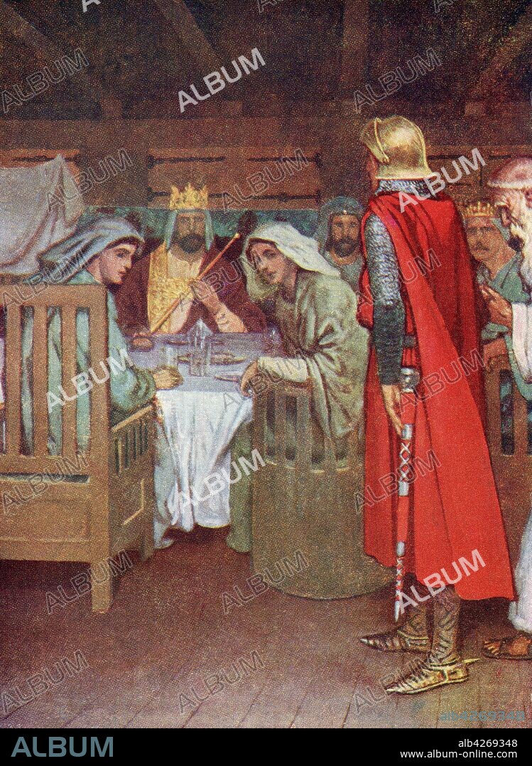 The coming of Galahad From Knights of the Grail: Lohengrin,  Galahad published 1909.