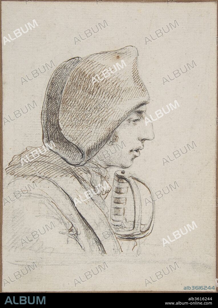 Head of a soldier in profile, with a sword handle. Artist: baron Dominique Vivant Denon (French, Givry 1747-1825 Paris). Dimensions: 5 7/8 x 4 7/16 in.  (15 x 11.2 cm.). Date: ca. 1794.