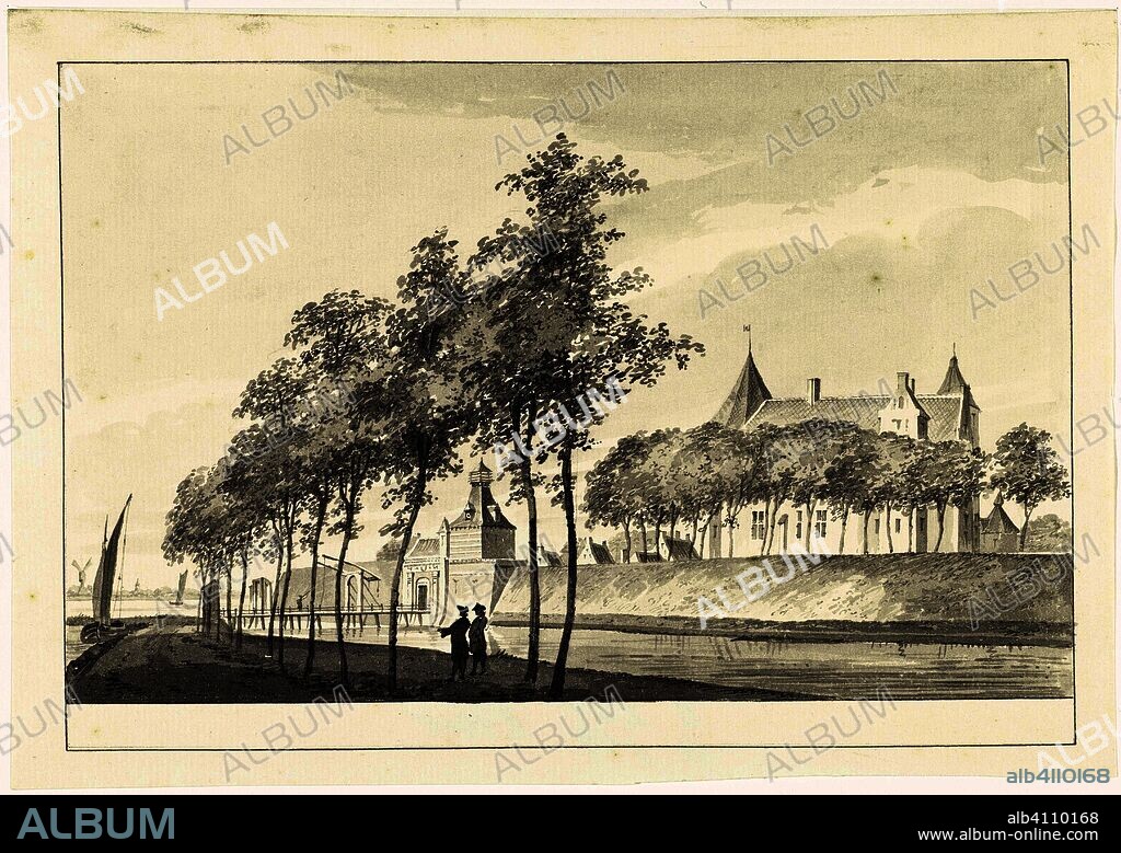 Slot Loevestein. Draughtsman: Pieter Jan van Liender. Dating: 1737 - 1779. Measurements: h 171 mm × w 246 mm.