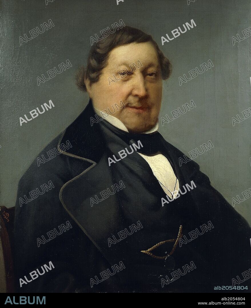 Portrait of Gioachino Rossini (Pesaro, 1792-Paris, 1868), Italian composer, painting by G P da Fano.