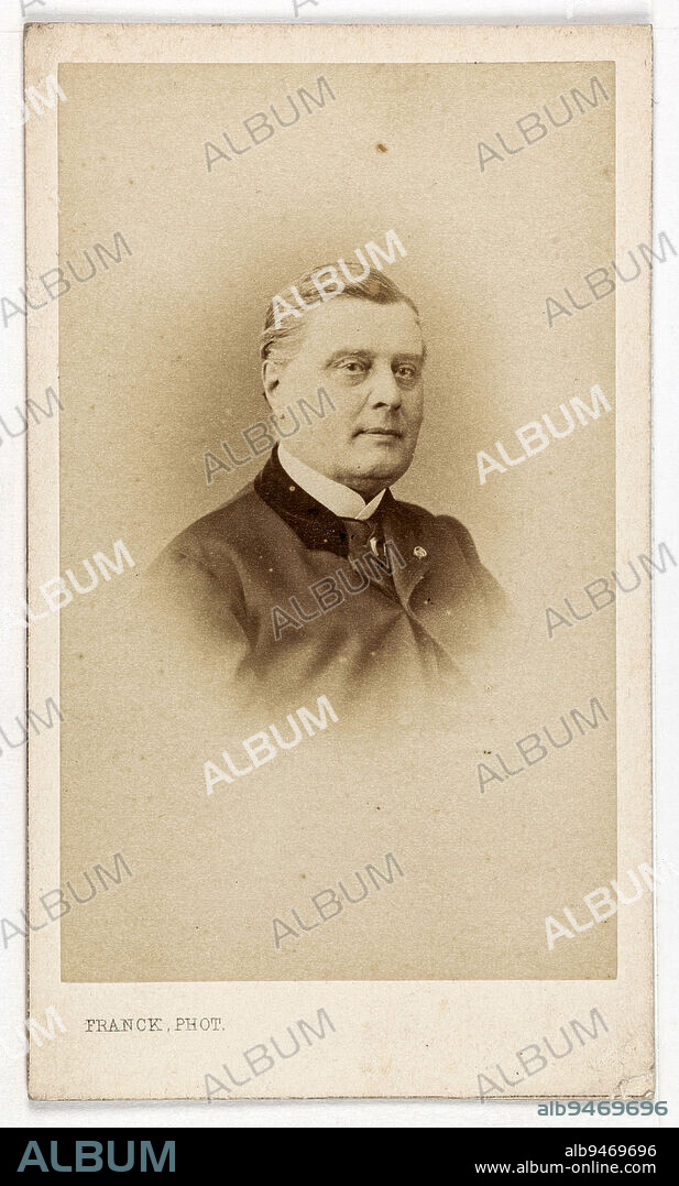 Portrait of Alexandre Florian Joseph Colonna (1810-1868), Count Walewski, politician, writer, diplomat and natural son of Napoleon I, Franck (François Gobinet de Villechole, dit), Photographer, Between 1860 and 1890, 2nd half of the 19th century, Photography, Graphic arts, Photography, Albumen paper print, Dimensions - Work: Height: 9 cm, Width: 5.5 cm, Dimensions: Height: 10.5 cm, Width: 6.1 cm.