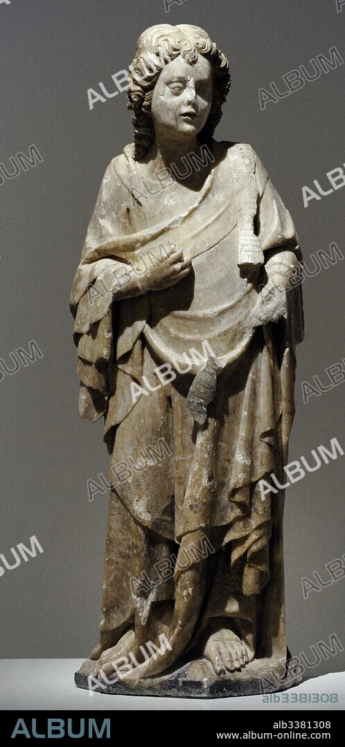 Bartomeu de Robio (documented 1359-1379). Spanish sculptor. Sculpture of Archangel Gabriel, second half of 14th century. Gothic. Alabaster. Probably part of an Annunciation group. From the Seu Vella (Lleida). National Art Museum of Catalonia. Barcelona. Catalonia. Spain.