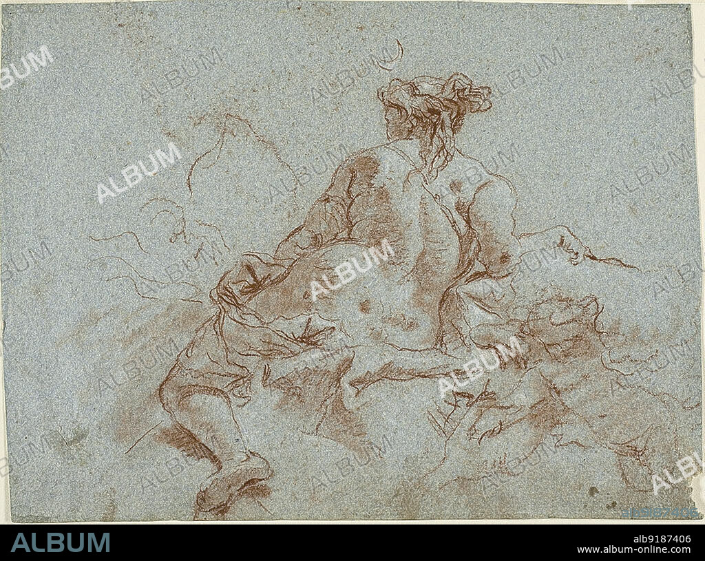 GIOVANNI BATTISTA TIEPOLO. Study for Detail: The Goddess Diana, 1750-59. Attributed to Giambattista Tiepolo.