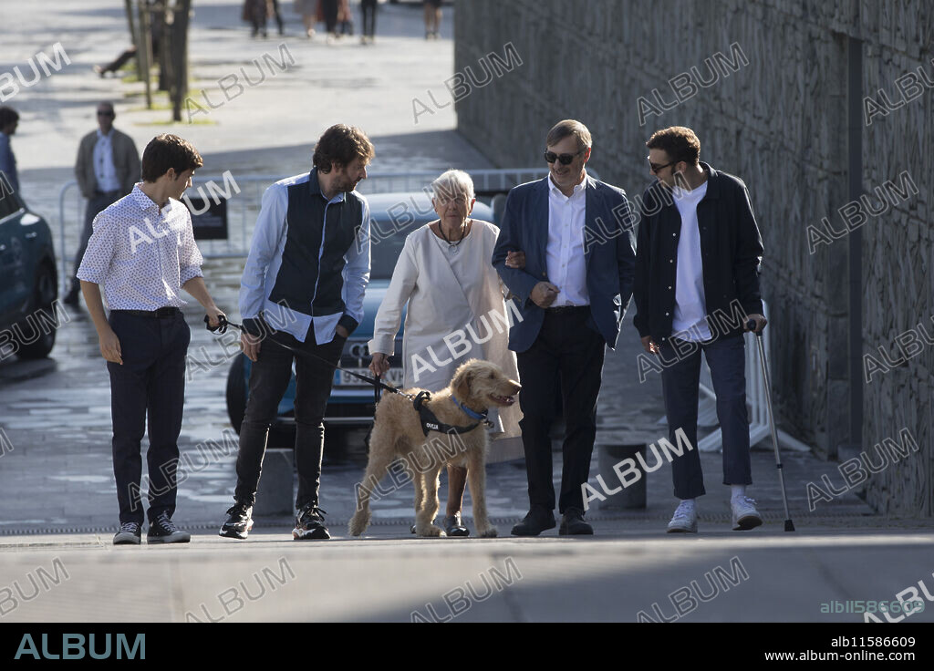 Ignacio Sanchez Perez, actress Lola Cordon, director Daniel Sanchez Arevalo and actor Biel Montoro attended Diecisiete (Seventeen) during 67st San Sebastian International Film Festival at Kursaal Palace on September 27, 2019 in Donostia / San Sebastian, Spain.