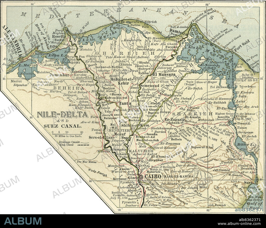 Map of the Nile Delta and Suez Canal.