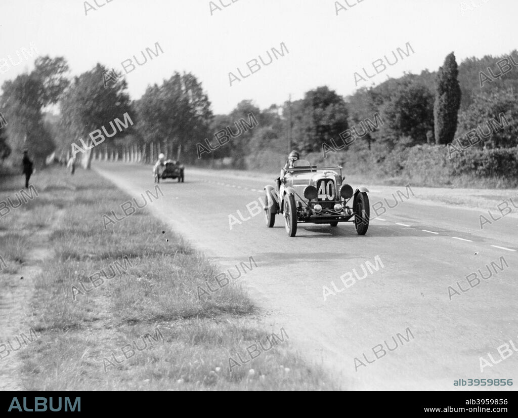 Lagonda Rapier Special, Le Mans 24 Hours, 1934. The entry of Lord Freddie de Clifford and Charles Brackenbury leading another car down a straight on the way to finishing 16th.