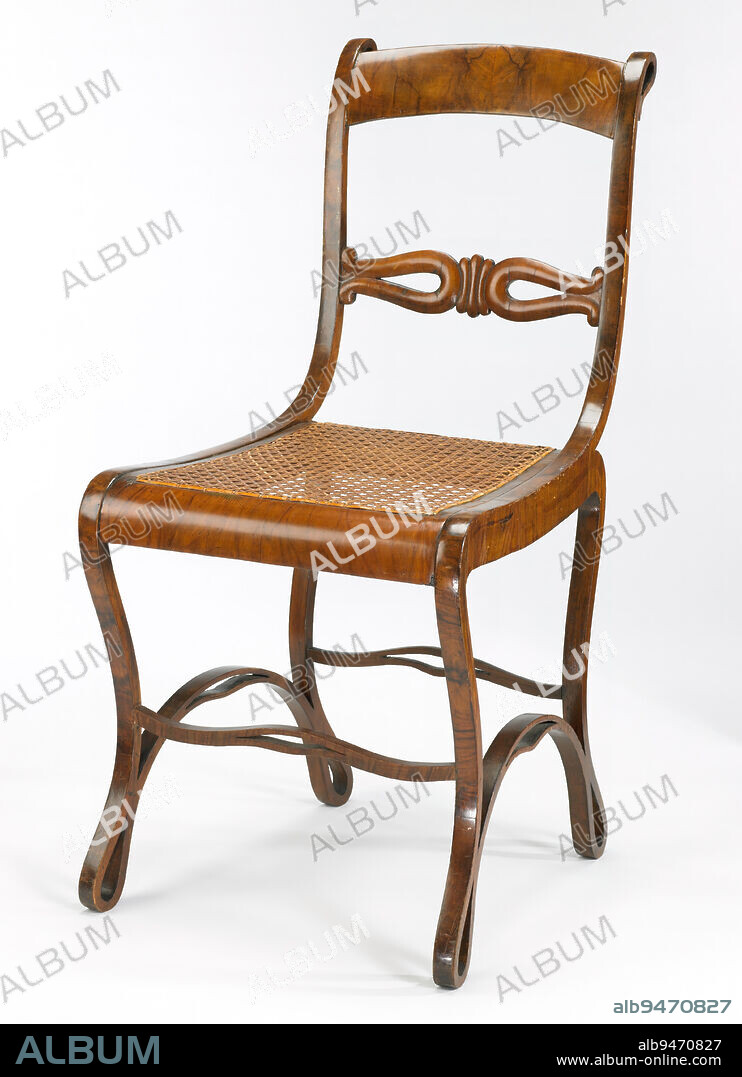 Boppard chair, c. 1836-1840, Michael Thonet, German (Prussian), German (Prussian), 1796-1871, 33 1/4 x 16 7/8 x 19 in. (84.46 x 42.86 x 48.26 cm), Bent and laminated wood, walnut veneer, cane, Germany (Prussia), 19th century, Indelibly identified as classics of modern design, the remarkable bentwood furnishings of Gebrüder Thonet continue to turn heads more than a century later. The history of bentwood furniture dates back centuries, but it was Michael Thonet, an enterprising cabinetmaker from Boppard-am-Rein in Germany, who propelled the notion of steam-bending woods (and subsequently, tubular metal) into the 20th century, representing a significant passage from craft to industrial production.