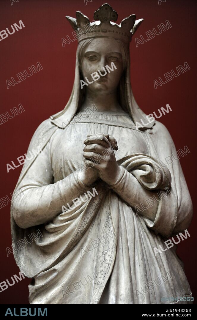 Dagmar de Bohemia (también conocido como Markéta de Bohemia o Margarita de Bohemia) (1186-1124-1212/13). Reina consorte de Dinamarca, la primera esposa del rey Valdemar II de Dinamarca. Escultura realizada por el artista danés, Herman Wilhelm Bissen (1864-1866), EN 1845. Museo Carlsberg Glyptotek. Copenhague. Dinamarca. Norte de Europa.