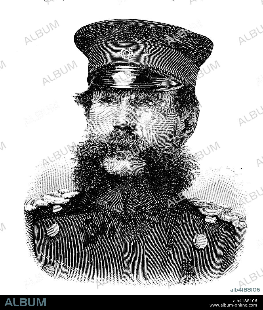 Heinrich Alexander von Treskow, 1840 - 1927, Was a Prussian officer, most recently a lieutenant-general, Situation from the time of The Franco-Prussian War or Franco-German War,  Deutsch-Franzoesischer Krieg, 1870-1871, Reproduction of an original woodcut from the year 1885, digital improved.