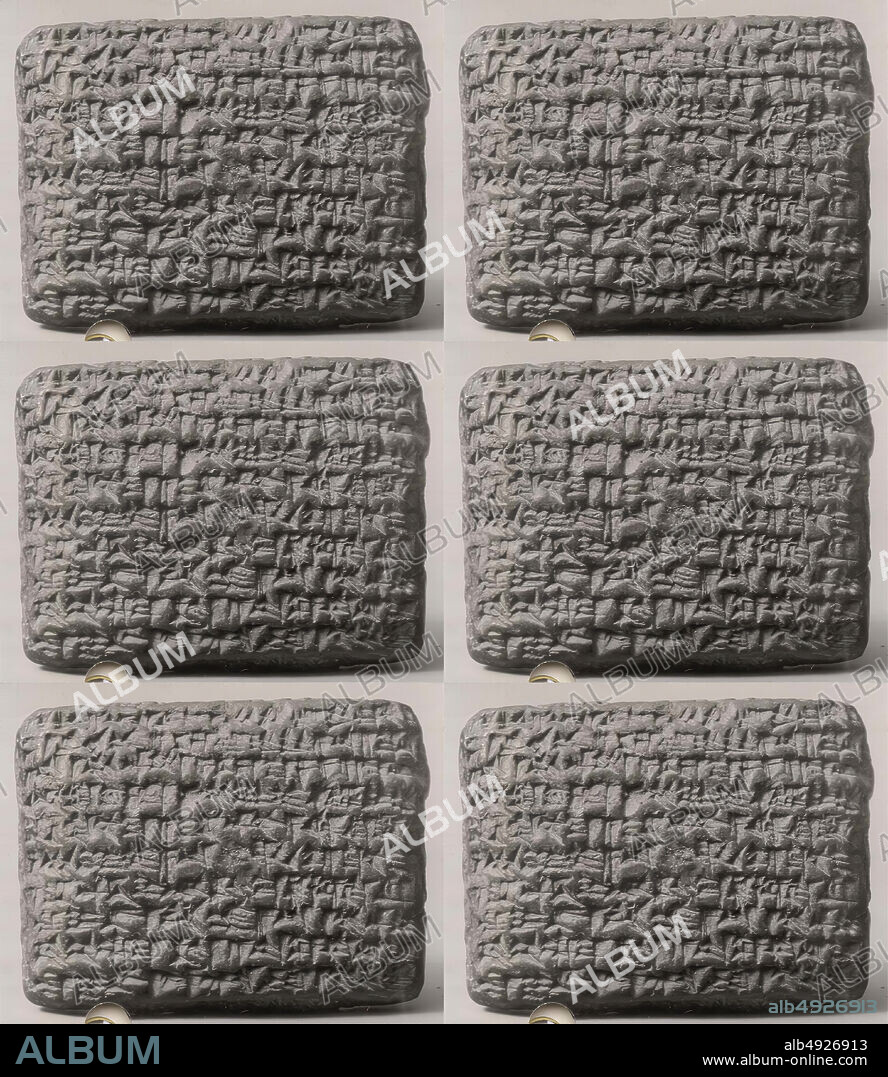 Cuneiform tablet: slave sale, Egibi archive, Babylonian, Neo-Babylonian, Date ca. 547 BC, Mesopotamia, probably from Babylon (modern Hillah), Babylonian, Clay, 5.1 x 6.8 x 2.4 cm (2 x 2 5/8 x 1 in.), Clay-Tablets-Inscribed.
