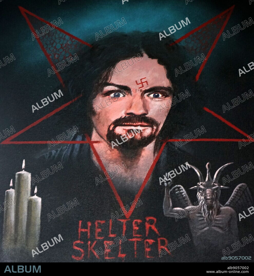Painting depicting Charles Manson. Charles Milles Manson (1934-2017) an American criminal, cult leader and musician. Painting by Paul Bridgman.