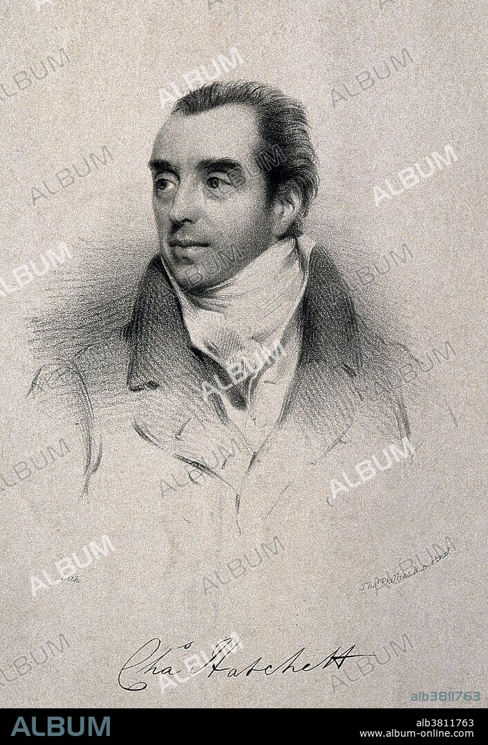 Charles Hatchett (January 2, 1765 - March 10, 1847) was an English chemist. In 1801 while working for the British Museum in London, Hatchett analyzed a piece of columbite in the museum's collection. Columbite turned out to be a very complex mineral, and Hachett discovered that it contained a "new earth" which implied the existence of a new element. Hatchett called this new element columbium (Cb) in honour of Christopher Columbus, the discoverer of America. In November of that year he announced his discovery before the Royal Society. The element was later rediscovered and renamed niobium (its current name). Since 1979, the Institute of Materials, Minerals and Mining (IOM3) has given the Charles Hatchett Award yearly to a noted metallurgist. The award is given to the "author of the best paper on the science and technology of niobium and its alloys.".