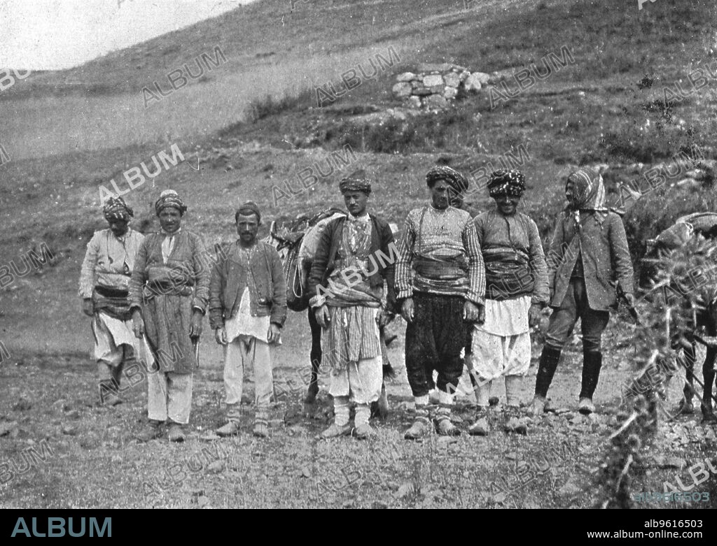 'Turkish Villagers of Yeni Cheri near Erzinjan', c1906-1913, (1915). Group of men from near Erzinjan in Anatolia, (Turkey). From "The Caliphs' Last Heritage, a short history of the Turkish Empire" by Lt.-Col. Sir Mark Sykes. [Macmillan & Co, London, 1915].