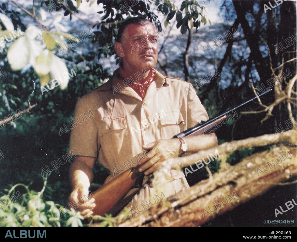 CLARK GABLE in MOGAMBO, 1953, directed by JOHN FORD. Copyright M.G.M.