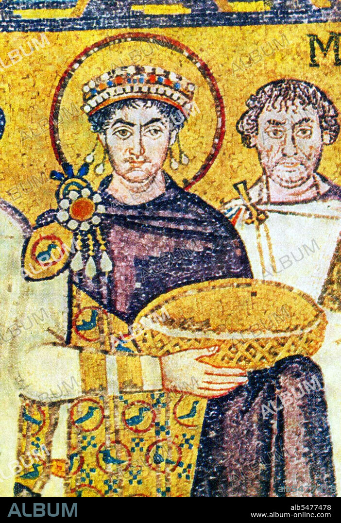 Justinian I (Latin: Flavius Petrus Sabbatius Iustinianus Augustus, c. 482 14 November 565), commonly known as Justinian the Great, was Byzantine Emperor from 527 to 565. During his reign, Justinian sought to revive the Empire's greatness and reconquer the lost western half of the classical Roman Empire. Tyrian purple, also known as royal purple, imperial purple or imperial dye, is a purple-red natural dye, which is a secretion produced by certain species of predatory sea snails in the family Muricidae, a type of rock snail by the name Murex. This dye was probably first used by the ancient Phoenicians. The dye was greatly prized in antiquity because the color did not easily fade, but instead became brighter with weathering and sunlight. Tyrian purple was expensive: the 4th-century-BC historian Theopompus reported, 'Purple for dyes fetched its weight in silver at Colophon' in Asia Minor. The expense meant that purple-dyed textiles became status symbols, and early sumptuary laws restricted their uses. The production of Tyrian purple was tightly controlled in Byzantium and was subsidized by the imperial court, which restricted its use for the colouring of imperial silks, so that a child born to a reigning emperor was styled 'porphyrogenitos' or 'born in the purple'.