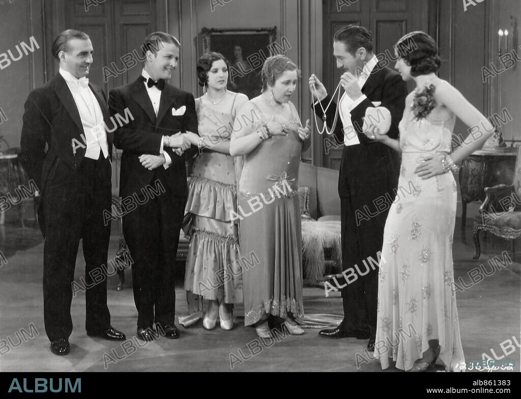 ADOLPHE MENJOU, BARRY NORTON, MARIA CALVO and ROSITA MORENO in SLIGHTLY SCARLET, 1930. Copyright PARAMOUNT PICTURES.
